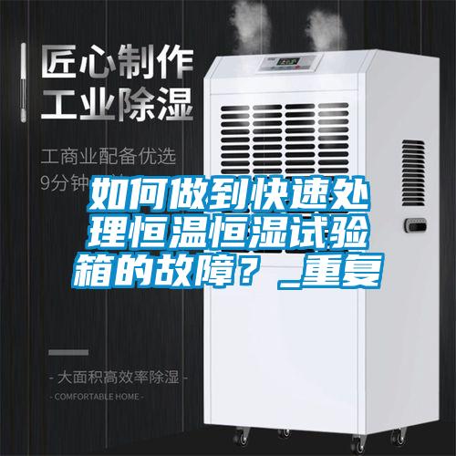 如何做到快速處理恒溫恒濕試驗箱的故障？_重復