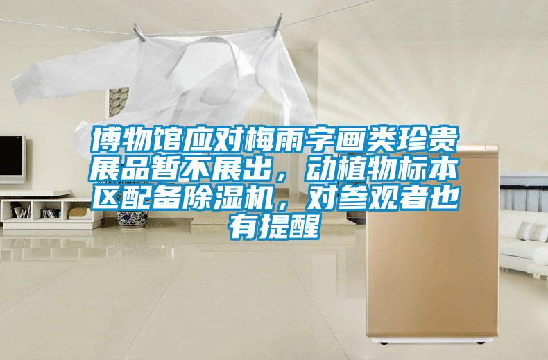 博物館應對梅雨字畫類珍貴展品暫不展出，動植物標本區(qū)配備除濕機，對參觀者也有提醒